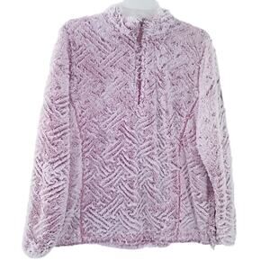 Simply Southern Sherpa Quarter Zip Coat Large Women Snuggly Warm!